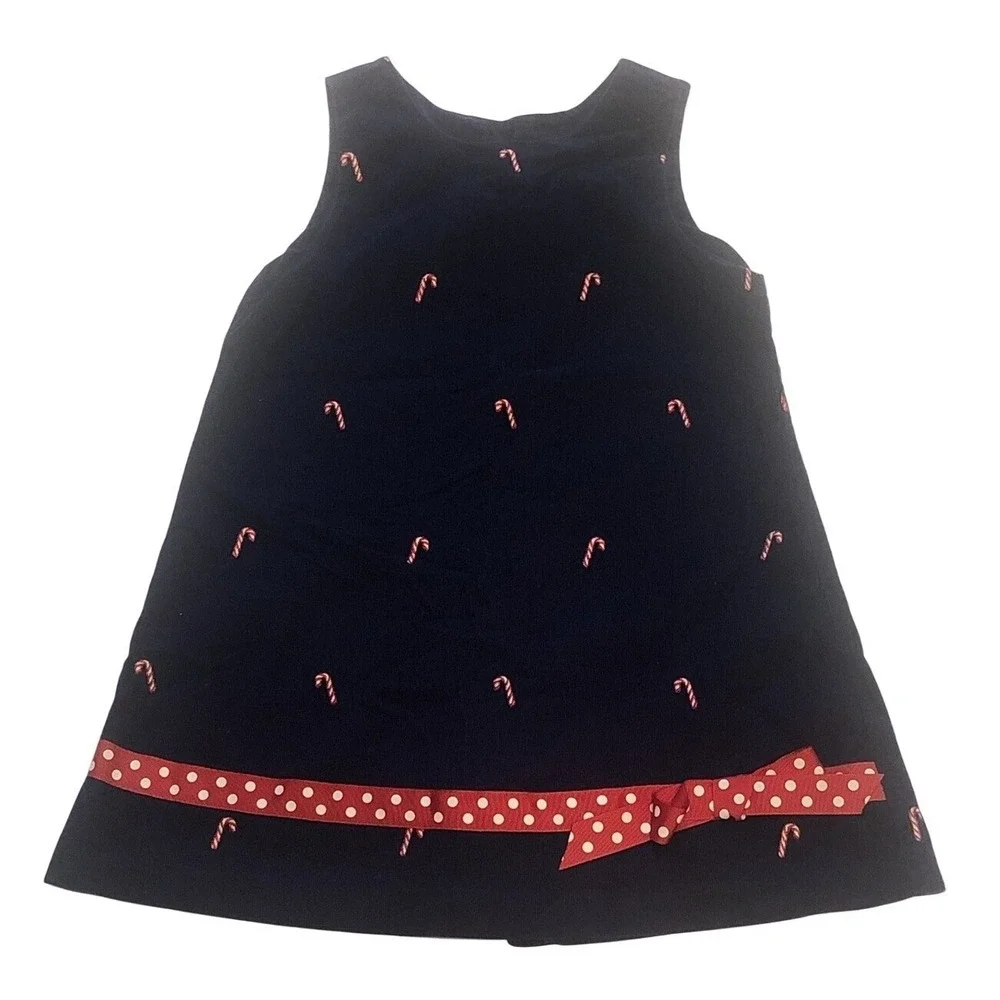 Funtasia! Too Christmas Candy Cane Dress Girl's Size 6 USA‎ MADE Blue
